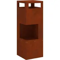 vidaXL , fogón de color marrón, 35 x 35 x 100 cm, acero resistente a la intemperie
