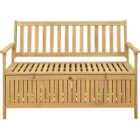 vidaXL Banco de jardín para almacenamiento, con capacidad para 2 personas, rectangular, 120 x 63 x 84 cm