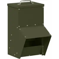 vidaXL Comedero para gallinas, color verde oliva, 20 x 25 x 35 cm, acero laminado en frío
