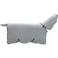 vidaXL Manta para caballos, gris claro y rosa, 105 cm, de poliéster y forro polar