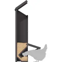vidaXL Comedero para gallinas, color , 13 x 12 x 51 cm, acero laminado en frío