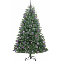 vidaXL Árbol de Navidad artificial plegable, color verde, 240 cm