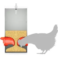 vidaXL Comedero para gallinas, color plateado, 32,5 x 20,5 x 43 cm, capacidad de 25 kg