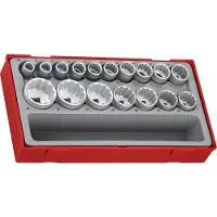 Teng Tools Juego de Vasos 12 Puntas Mango Cuadrado 1/2'' 17 Pzas