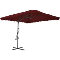 Syfax Sombrilla de jardín con palo de acero burdeos 250x250x230 cm