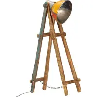 Syfax Lámpara de pie multicolor E27 madera maciza mango