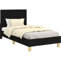 vidaXL Estructura de cuna para bebé, color negro, 80 x 160 cm, con cabecera, material: tela