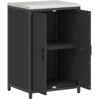 vidaXL Armario de almacenamiento para cocina HATTEM, color negro, 60 x 50 x 92 cm, acero