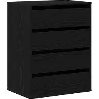 vidaXL Archivador con 3 cajones, color negro, 60 x 41 x 76 cm