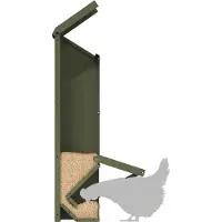 vidaXL Comedero para gallinas, color verde oliva, 13 x 12 x 51 cm, acero laminado en frío