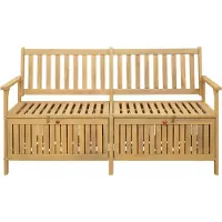 vidaXL Banco de jardín para almacenamiento, con capacidad para 2 personas, rectangular, 148 x 63 x 84 cm