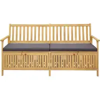 vidaXL Banco de jardín para almacenamiento, con capacidad para 2 personas, rectangular, 170 x 63 x 84 cm