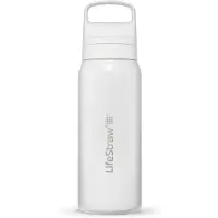 LifeStraw Go Polar White GOST-650ML-WHT Stainless Steel, botella de agua con filtro de 2 fases, 650 ml