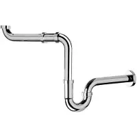 Sapho Omp-Tea, sifón para lavabo con sistema de desagüe para personas con discapacidad, diseño que ahorra espacio, conexión de 5/4" a 32 mm, acabado cromado