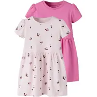 Name it Vestido 'NMFVivia' verde / rosa pastel / rosa claro / rojo vino