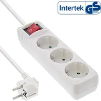 InLine 16435T, 5 metros, Enrollable, 1,5 mm², Blanco, Plástico, 3 enchufes de corriente alterna