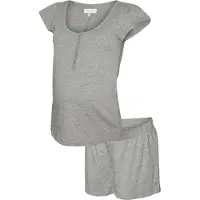 Mamalicious Pijama de pantalón corto 'Mira' gris moteado