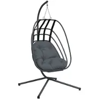 vidaXL Silla colgante con estructura, color acero antracita, marca