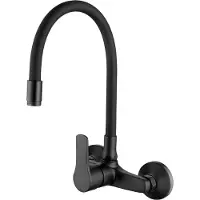 Invena Grifo de cocina Verso con caño flexible, color negro