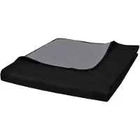 Syfax Colcha acolchada a doble cara negro gris 170x210 cm