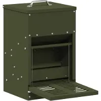 vidaXL Comedero para gallinas, color verde oliva, 25 x 42 x 40 cm, 4 kg
