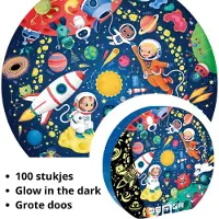 Eurekakids Rompecabezas Esférico Gigante De 100 Piezas Que Brilla En La Oscuridad-aventura Del Sistema Solar