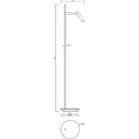 Deko-light , lámpara de pie, modelo Brahe, 11,5 W, 3000 K, color blanco, 530 lúmenes, voltaje de entrada: 220-240 V/AC, material: aluminio, , grado de protección IP: 20