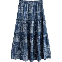 Next Falda azul / blanco