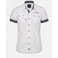 KOROSHI Camisa navy / blanco