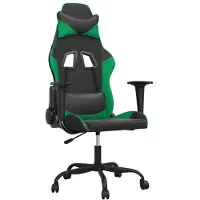 Syfax Silla gaming cuero sintético negro y verde