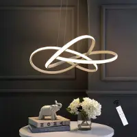 ZMH Lámpara colgante LED para comedor, lámpara colgante regulable, lámpara colgante con control remoto, candelabro, altura ajustable, Ø62cm, 62W, ideal para sala de estar
