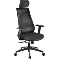 Wiltec Silla de oficina ergonómica con ajuste de altura y profundidad, reposacabezas y reposabrazos ajustables. Silla giratoria con soporte lumbar, apta para un peso máximo de 150 kg