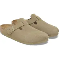 Birkenstock para mujer. 1025844 Zuecos de Piel Boston (Ajuste Estrecho) verde pistacho (38), Plano, Ninguno, Casual, outlet 2026