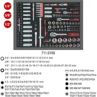 Ks Tools 711.0195, juego de llaves de vaso, 195 piezas, acero cromo-vanadio, 7,82 kg