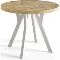 Alpi Möbel Mesa Comedor Extensible Redonda Ovo, Mesa Redonda Extensible, Tablero Laminado de 36 mm, 100 cm, Artisan