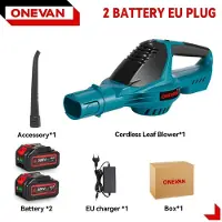 StarTech.com Soplador eléctrico de hojas - Modelo inalámbrico con batería - 5500 W - Motor sin escobillas - 2 baterías + cargador para la UE - Ideal para hojas, polvo y nieve - CE