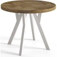 Alpi Möbel Mesa Comedor Extensible Redonda Ovo, Mesa Redonda Extensible, Tablero Laminado de 36 mm, 100 cm, Lefkas
