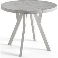 Alpi Möbel Mesa Comedor Extensible Redonda Ovo, Mesa Redonda Extensible, Tablero Laminado de 36 mm, 120 cm, At