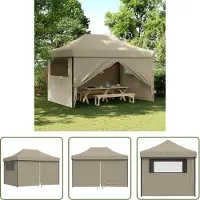 The Living Store Tienda de campaña plegable tipo "pop-up" de la marca Living Store, color taupe, con 4 paneles laterales
