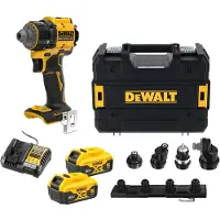 DeWalt Taladro atornillador multifunción de 18V XR - 2 baterías de 5Ah - Li-Ion sin escobillas - - DCD803P2T-QW