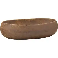 Syfax Lavabo sobre encimera ovalado cerámica marrón 59x40x15 cm