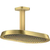 Hansgrohe AXOR ShowerSphere, ducha de techo 370/220, 2 chorros, tecnología EcoSmart, con conexión de techo, acabado en color dorado cepillado