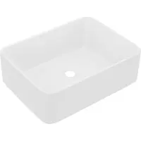 Syfax Lavabo de lujo de cerámica blanco mate 41x30x12 cm