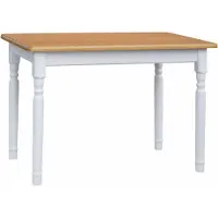 Koma Tools Mesa de comedor II, pino macizo, 110 × 80 cm, blanco/tono aliso