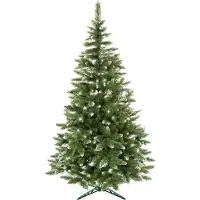 Springos Árbol de Navidad artificial, modelo "Diamantkiefer", con nieve artificial y piñas reales, de 120 cm de altura