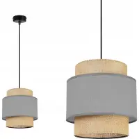 Light11 HOME Lámpara colgante, lámpara de techo, pantalla de lámpara, estilo bohemio, material yute