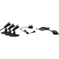 HEISSNER L410-00, Negro, Jardín, 3 bombillas, 3W, 2 metros, G