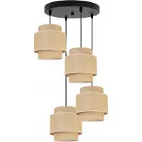 Light11 HOME Lámpara colgante, lámpara de techo, pantalla de lámpara, estilo bohemio, material yute