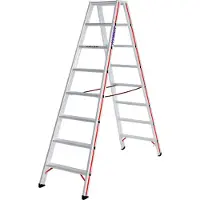 Hymer Escalera de apoyo , accesible por ambos lados, con 2 x 8 escalones, altura vertical de 1,85 m, alcance máximo de 3,38 m, peso de 10,5 kg