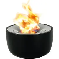 Blomus : Chimenea de gel "FUOCO", combinación de cerámica y acero inoxidable, 18 cm